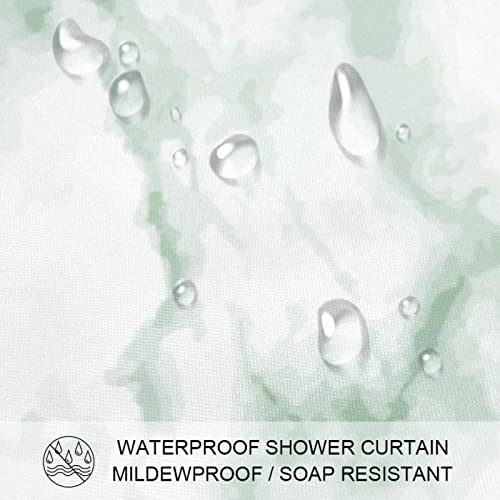 Rideau de douche marbre vert 183cm grand format imperméable anti-moisissure - 4