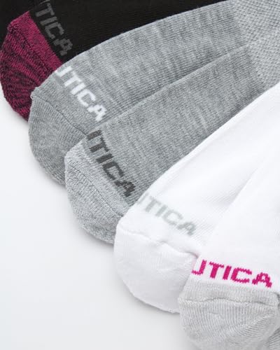 Image of Nautica Womens High Quarter Socks Moisture Wicking Cushioned Socks, 6 Pack | Dri-Motion Moisture Wicking Stretch Fabric, Cushioned Key Areas, Reinforced Heel and Toe, High Quarter Cut, Shoe Size 4-10