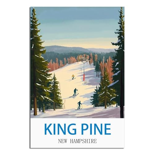 Affiche vintage New Hampshire pour créer une ambiance chalet dans votre salon