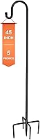Ottsuls 45 Inch Heavy Duty Bird Feeder Pole Shepherd's Hook with 5 Prong Base - Rust-Resistant Hanger for Hummingbird Feeders, Lanterns, Plants & Garden Decor