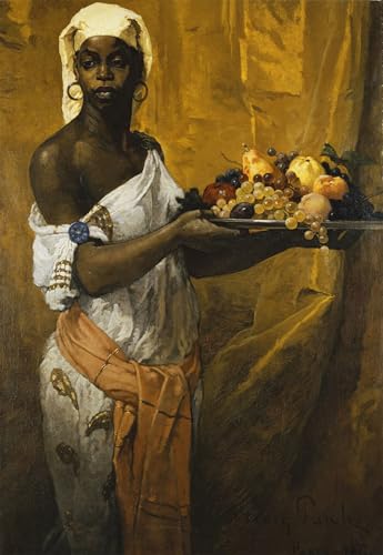 Tableau Toile une négresse tenant un plateau de fruits de Georg Vilhelm Pauli 60x90cm