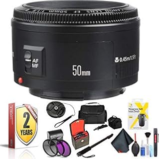 Canon EF 50mm F/1.8 Ii Lens for Canon 6D, 5D Mark IV, 5D Mark III, 5D Mark II, 6D Mark II, 5Dsr, 5Ds, 1Dx, 1Dx Mark II + Accessories (International Model) (Renewed)