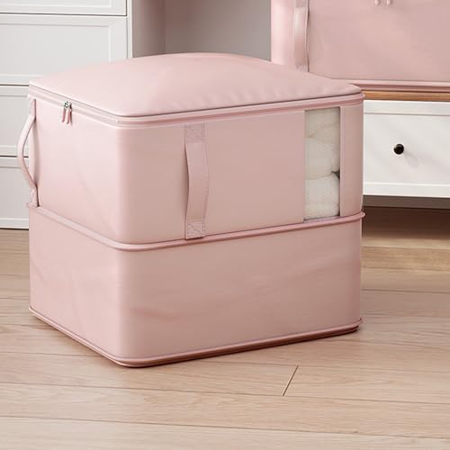 Contenedor de tela reutilizable apilable transparente para edredones 6