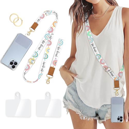 Image of Piefly Cell Phone Lanyard Crossbody Wrist Strap Adjustable for Women Cute | Travel Daily Teacher, Around the Neck, Hands-free, Universal, Fit Key ID badge, Accessories, Compatible with Most Smartphones