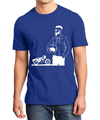 Image of Caseria Men's Cotton Printed T-Shirt -Bike Man | 100% Cotton | Half Sleeves | Regular Fit | Printed | Round Neck | Graphic T Shirt