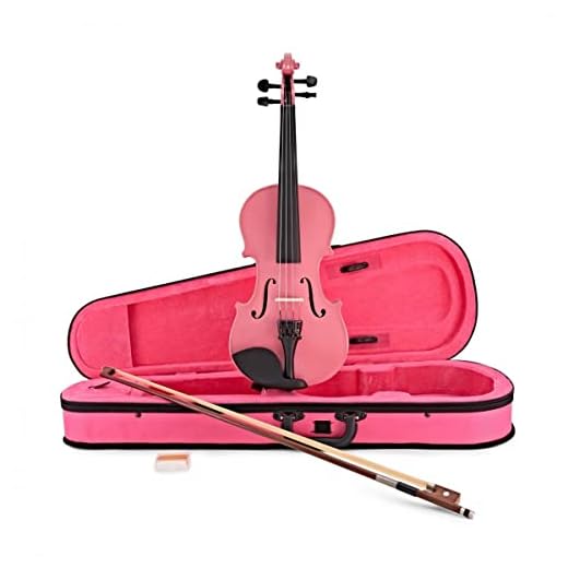 Violín rosa tamaño 1/2 con arco y estuche para niños de 7 a 10 años de Gear4music