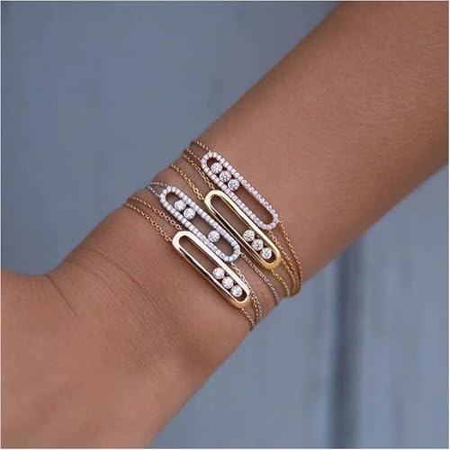 armband för kvinnor 925 tre drag stenar dubbel kedja armband med aktivitet zirkon kvinnor mode smycken