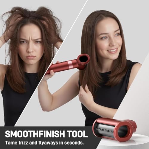 Image of MESCOMB 5 in 1 High-Speed Hot Air Styler, Professional Frizz-Free Hair Dryer Brush, Fast Drying, No Heat Damage Air Styler Wrap for Curl, Volumize, Straighten, Includes Travel Bag (Hot Pink)