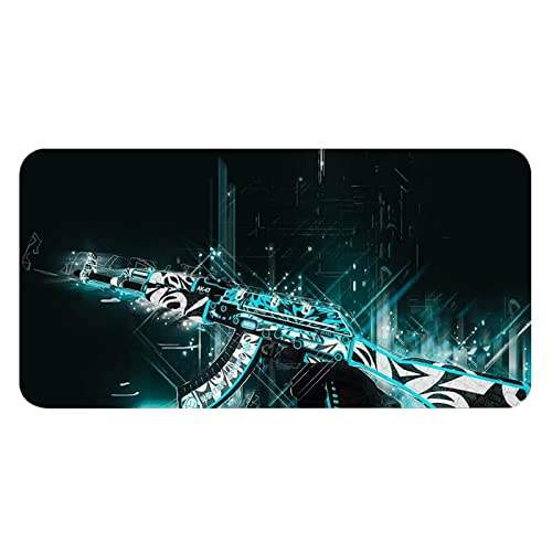 BUYFLUX AK47 Cyan Game Large XXL Gaming Mouse Pad with Nonslip Base Waterproof & Foldable Mat for Desktop Laptop Keyboard Consoles (80 x 30 cm) (Cyan) (B09MTVBJZF) Amazon Price History, Amazon Price Tracker