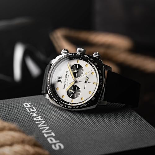 Image of Spinnaker Men's 42mm Hull Chronograph Watch with Leather Strap SP-5068