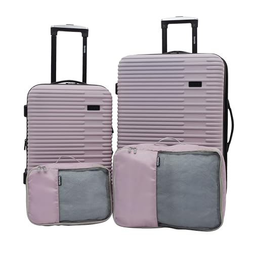 Kensie Womens Hillsboro 4 Piece Luggage Travel Bags Set Burnished Lilac
