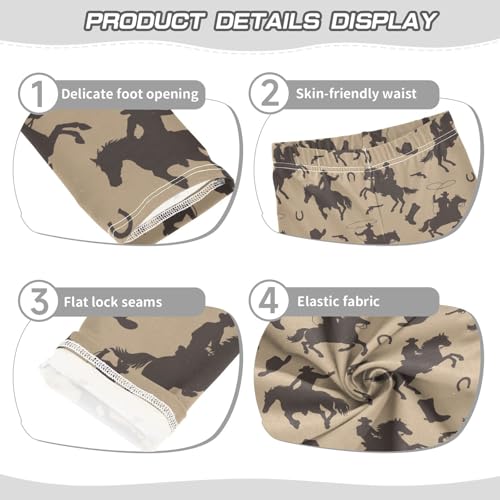 Girls Basic Leggings Baby Girls Pants Western Cowboy Soft Footless Stretchy Tights Pants 4-10Y3