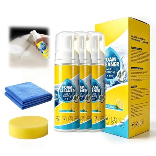 Limpiador espumoso multienzimático 4 en 1｜Limpiador multiusos sin enjuague para automoción, cocina, baño y tapizados, limpieza profunda de interiores de coche y sofás, multi enzyme foam cleane (3Pcs)
