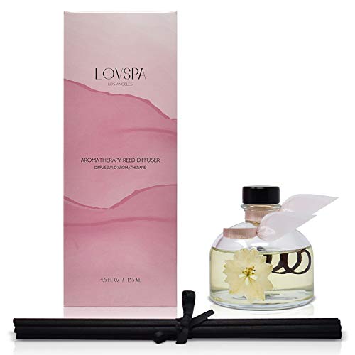 Lovspa Tahitian Vanilla Reed Diffuser Gift Set | Soothe Vanilla, Amber & Tonka Bean Fragrance Oil | Soothing Kitchen, Bedroom Or Bath Scent | Unique Home Decor Gift Idea #TOP1
