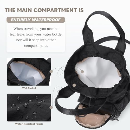 GOLF QUALITY Duża torba na butelkę wody na butelkę na wodę 32/40/42//1,814.4 g, na co dzień sznurek crossbody torba na kubek na wodę, A-Czarny, Small