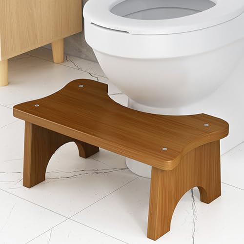 Taburete para inodoro de madera resistente con diseño grueso y base antideslizante 3