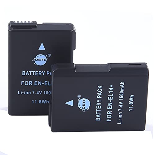 DSTE® 2X EN-EL14 ENEL14 EN-EL14a Ricaricabile