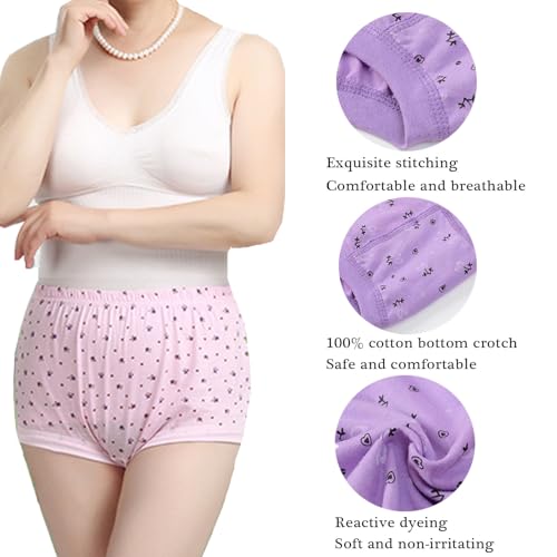 5Pcs Seniors Women Underwear 100% Cotton Briefs For Medium Elderly Ladies Plus Size Panties Full Coverage Panty2