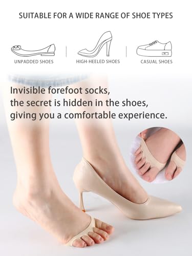 Toe Topper Liner Socks Women's Toeless High Heels Sandals Sponge Cushion Pads 6 Pairs Work Boots High Heeled Socks3