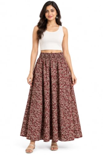 Image of Women's Printed Viscose Crepe Flared Palazzo Pants with Pockets | Elastic Waist | Full Length | Casual | Free Size