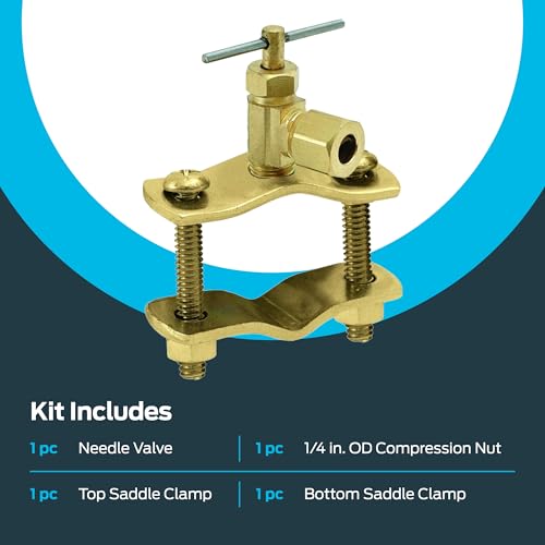 Image of EZ-FLO 1 /4 Inch (OD) Self Tapping Saddle Valve, Brass, 65801LF
