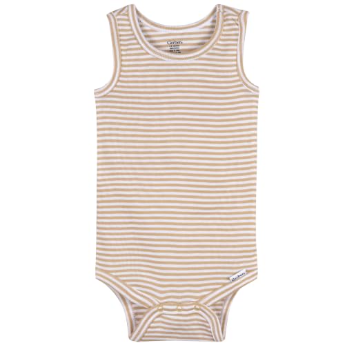 Image of Gerber Baby Girls Multi-Pack Sleeveless Onesies Bodysuit