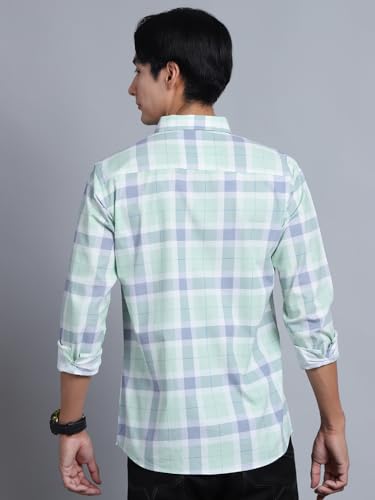 Image of Majestic Man Men Box Checkered Slim Fit Cotton Casual Shirt