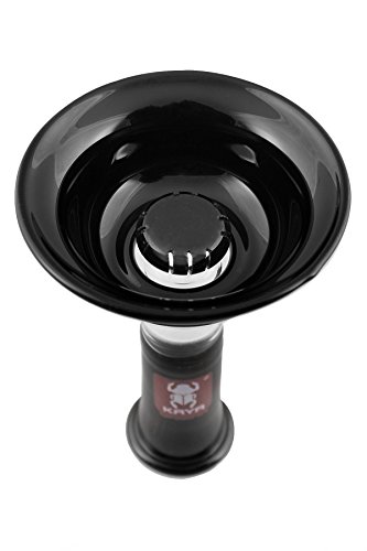 Kaya Shisha Glaskopf mit Removable Disc 4tex, 2tlg. Vortex Bowl Shisha-Kopf für Wasserpfeifen Schwarz – Bild 3
