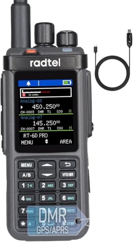 Radio DMR Radtel RT-6D Pro, GPS, APRS, 500 000 Contacts, Double créneau horaire, Radio bidirectionnelle, Talkie-walkie bibande, Niveaux 1 et 2, Radio Amateur, 1 024...