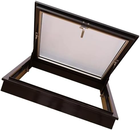 Skylight Roof Window & Attic Hatch Cover - Aluminum Alloy Frame, Tempered Glass, Manual Ventilation for Attic, Basement & Sunroom - 19.7x25.6in (50x65cm)