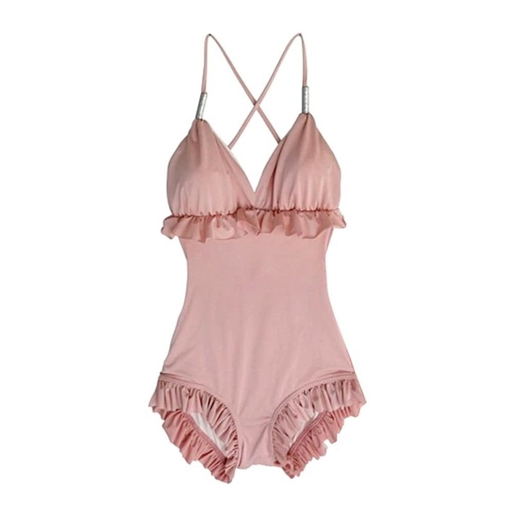 Maillot de Bain Une pièce Femme Halter One Piece Minceur Vintage Rétro Maillot de Bain Coupe Haute Réglable pour Piscine Extérieure Machine Wash