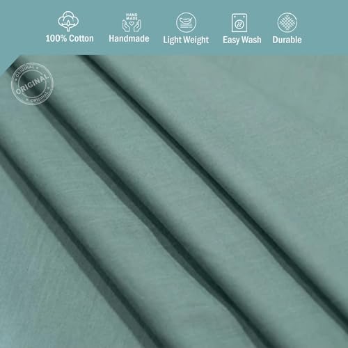 Image of 100% Pure Cotton Mulmul Fabric Material | Reusable Ultra Fine Mulmul Fabric | Lightweight Soft Smooth Piece Linning, Stole, Dupatta, Cushion Pillow Cover (Malachite Green, 2.5 Meters)