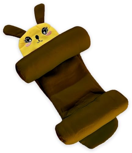 Image of Baby Hugging Pillow with Supersoft Fabric | 0-18 Months Newborn Pillow /Takiya /Cushion | Neck & Head Support for Babies (Brown)