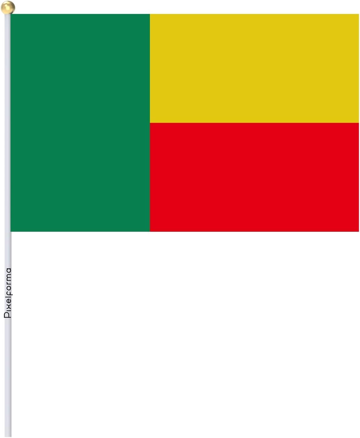 Set of Mini Benin Flag in Various Sizes 14 x 21 cm 50 Pieces