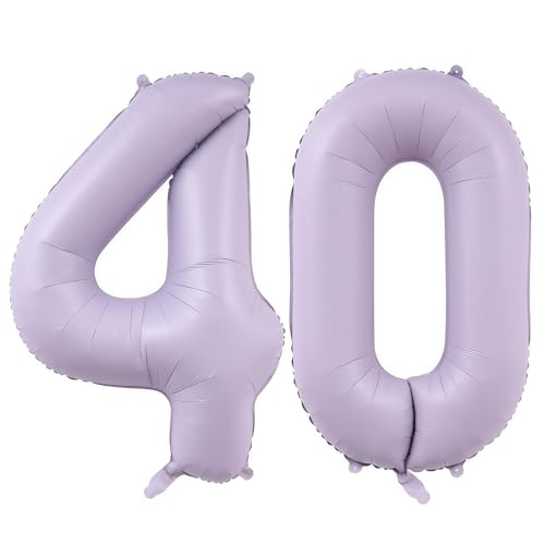 Image of Pastel Purple 40 Number Balloons,40 Inch Light Purple 40 Balloons Large Helium Foil Mylar Number Balloon for Birthday Party Anniversary Decorations