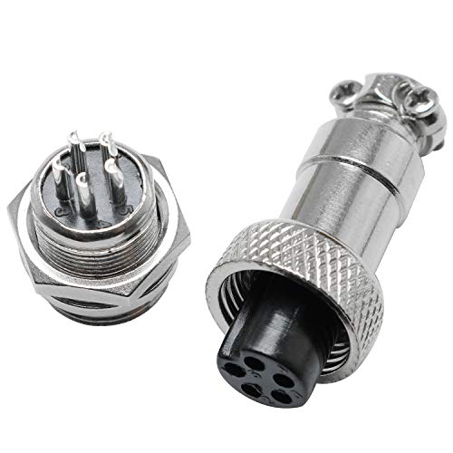 Conector de aviación DGZZI GX12-5 pack x5 12mm 5 pines metal miniatura 2