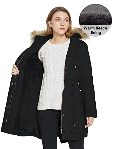 Wenven Womens Sherpa Parka Coat Plus Size Winter Fleece Jacket (Dark Black, 3Xl) #TOP3