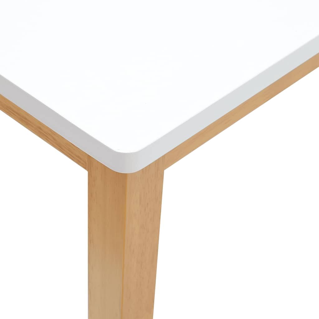 Panca da 90 cm in legno massiccio dell'albero della gomma, con cuscino imbottito, portata 110 kg, per cucina, sala da pranzo, corridoio e soggiorno, bianco naturale