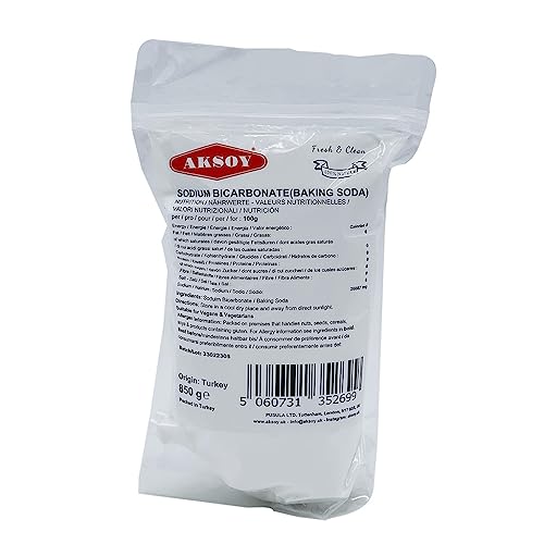 Aksoy Baking Soda 850GR | Pure Sodium Bicarbonate Powder with Highest Purity, Food Grade, Multi-Purpose Use for Cooking, Baking, Cleaning, Odor Removal, and More...