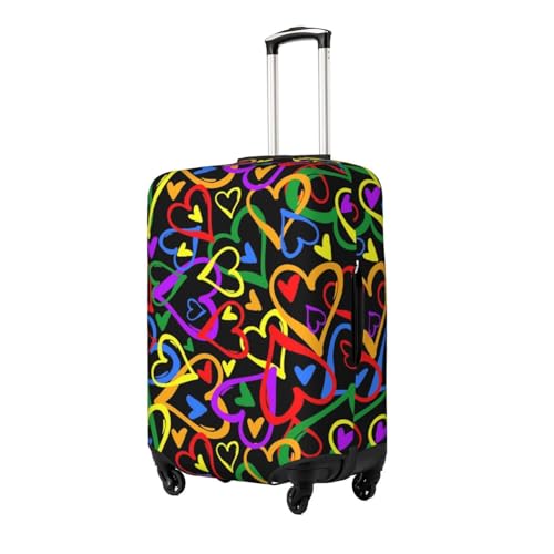 Gay Pride Rainbow Print Suitcase Cover Luggage Protector Washable Elastic Fashionable Travel Gear Cover2