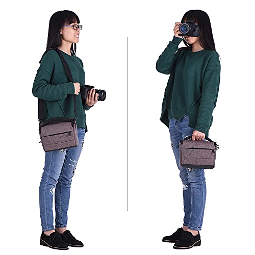 Snario Bolsa de ombro para câmera dslr em forma de cuboide estojo de poliéster moda portátil para 1