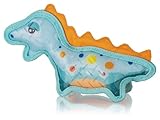 Knuffelwuff Hundespielzeug Dinosaurier Stegosaurus aus Gummi und Gewebe - Wurf- und Apportierspaß für Land und Wasser mit integriertem Quietscher - BPA-frei