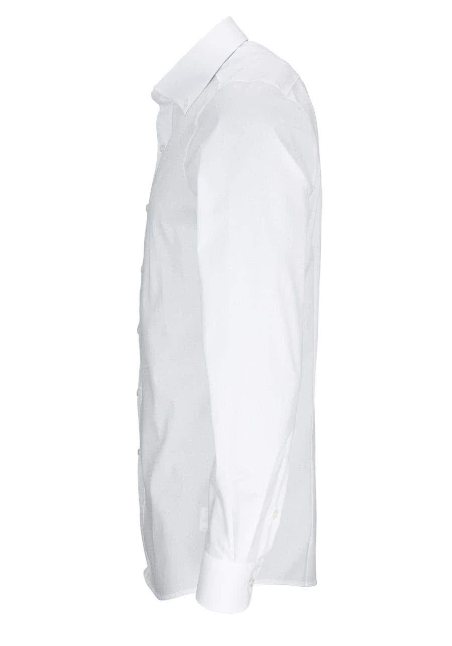 OLYMP Level Five Body fit Hemd Langarm Button Down Kragen Stretch weiß
