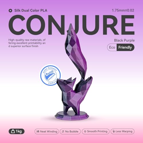 Image of Chitu Systems Conjure Silk Dual Color PLA 3D Printer Filament, Christmas Black Purple PLA, Reusable Spool Compatible with Bambu Lab Refill Filament,1.75mm Filament, 1KG /2.2lb