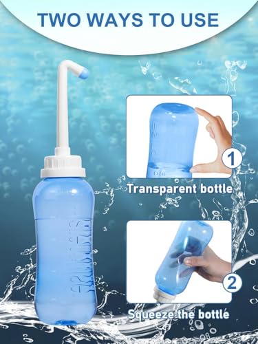 Image of Peri Bottle for Travel Bidet - Care,Portable Travel Squeeze Bottle Bidet for Women Personal Hygiene Cleaning,2 Tubes for Baby Mom and 16.9OZ(Blue)