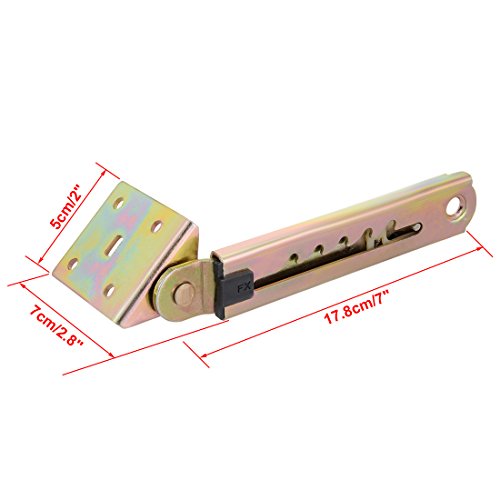 Sourcingmap 1 Pair 5 Gear Sofa Bed Headrest Adjustable Angle Mechanism Hinge, 5 Gear #1, 5 Position with Angle Bracket - Image 2