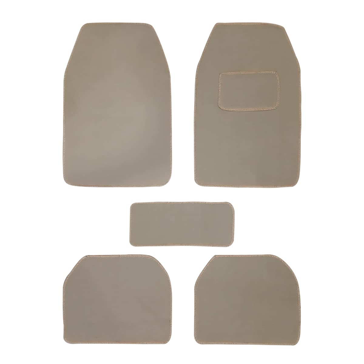 KingswayKingsway Carpet Style Universal Car Mats for Ford Fiesta, 2011-2021 Model, Beige Color Anti Slip Car Floor Foot Mats, Complete Set of 5 Piece, Executive Series