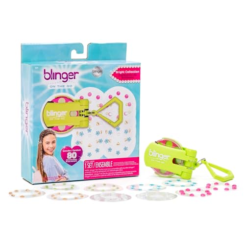 blinger Mini kit de démarrage vert citron avec 80 strass pour cheveux