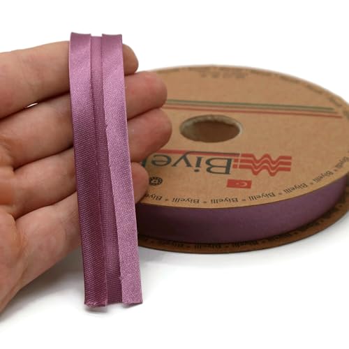 Image of Fold Satin Bias Tape - 99+ Colors - 3 /4 Inches Wide - 27 Yards - Fold Satin Binding Bias Ribbon Fabric Piping Bias Binding Tape for Sewing Clothing DIY (58. Purpleish) BYS58