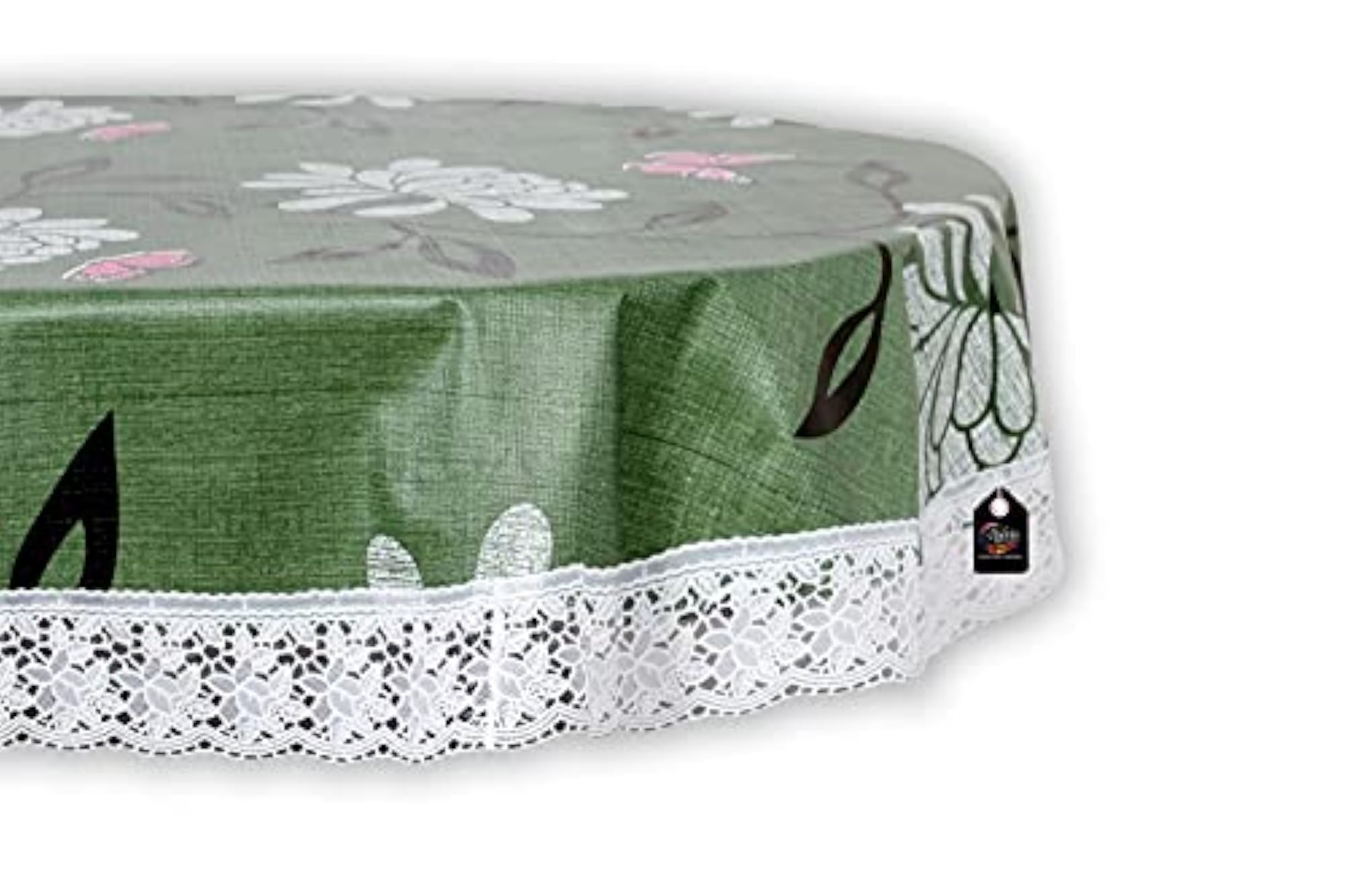 10 Seater Table Cover Oval Shaped with Petals Pattern
